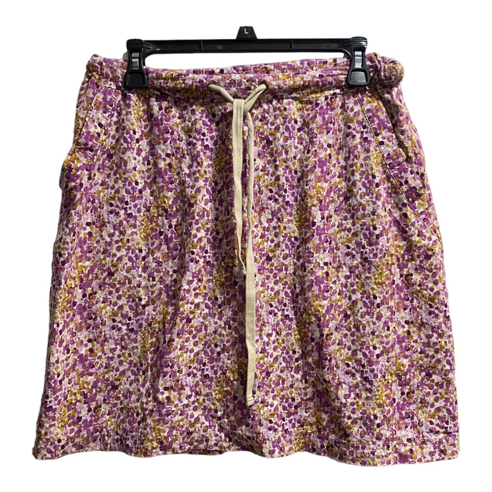 Eddie Bauer Casual Cotton Drawstring Summer Skirt Women's sz.Small Petite Purple